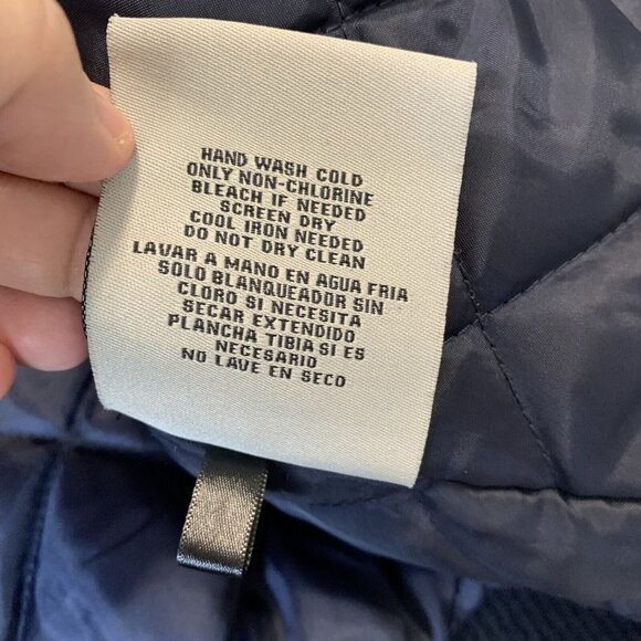 Levi’s Women Sherpa Bomber Jacket L Ivory Blue Full Zip Pocket Quilted Lined Y2K - Picture 9 of 12